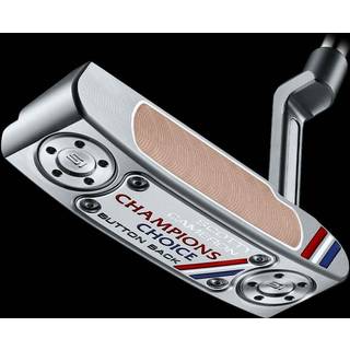 Scotty Cameron Champions Choice Newport Plus Button Back (2023) Plumber Neck Putter - Chrome - Højre - Str. 33" - Scotty Cameron Pistolini Plus Standard Sort/Hvid/Blå