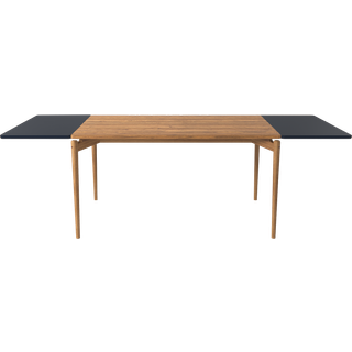 bruunmunch PURE Dining Table L140 inkl. 2 Tillægsplader Oak Natural Oil & Black MDF
