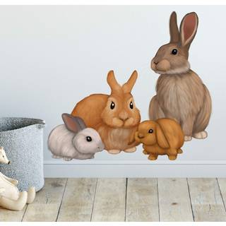 Bunny Rabbit Woodland Forest Animals Kids Wall Decals -Baby Nursery Toddler Room Wall Decor Boys & Girls Wall Stickers Bedroom Decoration DIY Dec