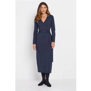 Lts Tall Navy Blue Wrap Midi Dress Size 18