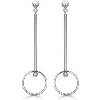 Mads Z - Øreringe i sølv med cirkel vedhæng**