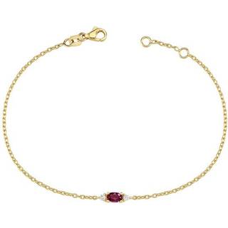 Petit oval - Rubin armbånd i 14 kt. guld med i alt 0,05ct.