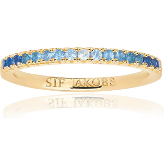 Sif Jakobs - Ellera guldbelagt ring med blå sten der fader - r2869-gbl-yg