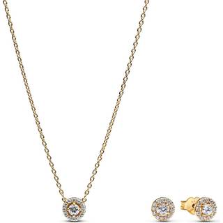 Pandora 68617 Schmuck-Set für Damen Runder Pavé Heiligenschein Goldfarben