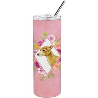 """" Caroline's Treasures Italian Greyhound Pink Flowers Double Walled rustfrit stål 20 oz tynd rejseisoleret tumblere multicolor """"