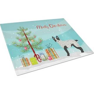 Caroline's Treasures CK3877LCB Texas Heeler Christmas Tree Glass Cutting Board Stor dekorativt tempereret glas Køkkenskæring og serveringsplade S