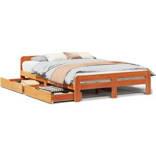 sengeramme uden madras 150x200 cm massivt fyrretræ gyldenbrun