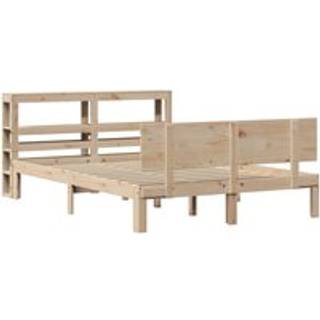 sengeramme med sengegavl 140x200 cm massivt fyrretræ hvid