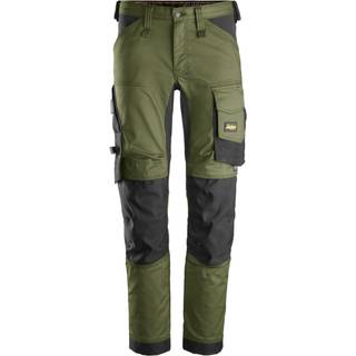 Snickers 6341 allroundwork, stretch bukser khaki grøn/sort 180