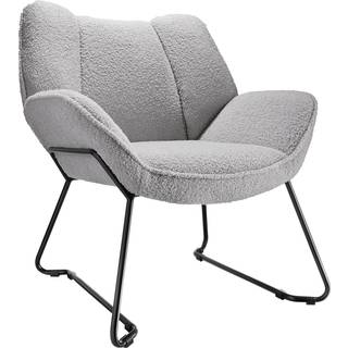 Lænestol Kjeld bouclé, polstret, 120kg belastbar - lysegrå