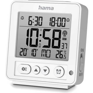 Hama 'Rhodes' Digital Radio Alarm Clock LCD White - DAB/DAB+/FM - Stereo - Hvid
