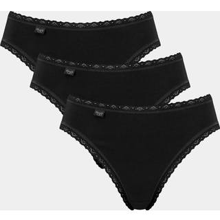 Sloggi 3-pak 24 7 Cotton Lace Tai Briefs - Black - 48
