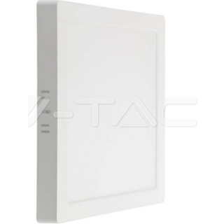 V-Tac 12W LED loftslampe - 17 x 17cm, Højde: 3cm, hvid kant, inkl. lyskilde - Kulør : Varm