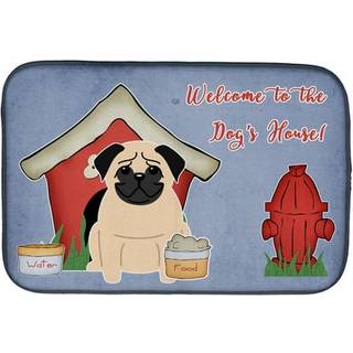 """" Caroline's Treasures Dog House Collection Pug Fawn Dish Drying Mat 14 """" """" X 21 """" """" """"