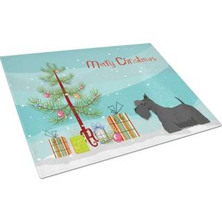 Caroline's Treasures CK3560LCB Scottish Terrier Christmas Tree Glass Cutting Board Stor dekorativt tempereret glasskæreskæring og serveringsplade