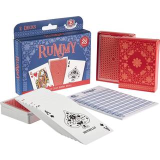 Rummy Card Game Kit-Klassisk familie-smeltespil til 2-6 spillere-To plastbelagt pokerst?rrelsesstandardindeksd?k p? 54 kort + 25 t?re-away score