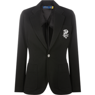 Polo Ralph Lauren Embroidered cotton-blend blazer - black - M