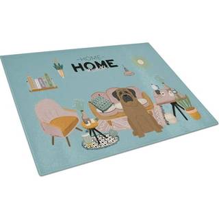 Caroline's Treasures CK7929LCB Bullmastiff Sweet Home Glass Cutting Board Stor dekorativt tempereret glas Køkkenskæring og serveringsplads Stor s