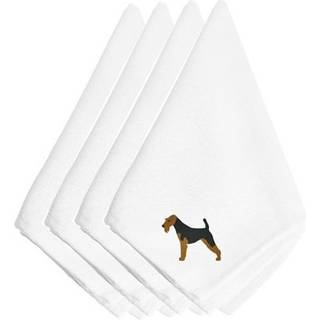 """"Carolines Treasures BB3385NPKE Welsh Terrier broderede servietter (s?t med 4) 20"""""""" Multicolor""""