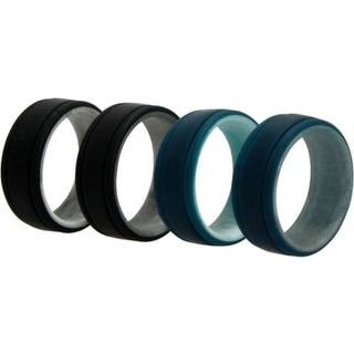 Silikonbröllop 2layer linjer ring set - marmor av roq för män - 4 x 10 mm ring