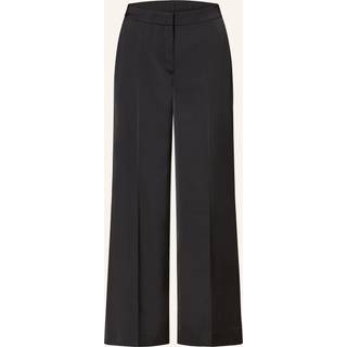 Straight Technical Satin Trousers - Black - 34