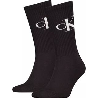 Calvin Klein 2-pak Monogram Crew Socks - Black - Str 39/42