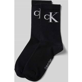 Calvin Klein 2-pak Women Monogram Crew Socks - Black - Str 39/42