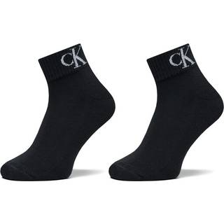 Calvin Klein 2-pak Monogram Quarter Socks - Black - Str 39/42