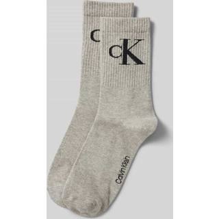 Calvin Klein 2-pak Women Monogram Crew Socks - Grey - Str 35/38