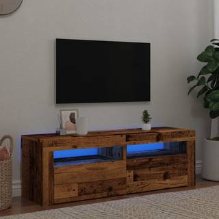 Tv-Skab Med Led-Lys 120X35X40 Cm - Gammelt træ