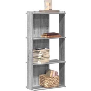 bogreol 60x30x120 cm 3 hylder konstrueret træ grå sonoma-eg