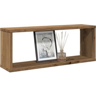 væghylder 2 stk. 60x15x30 cm kubeformet konstrueret træ kunsteg