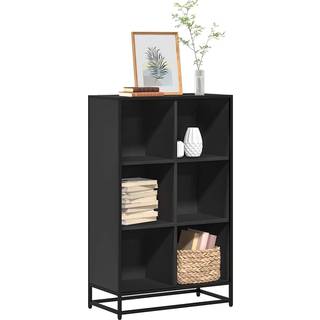 bogskab 65,5x33x107,5 cm konstrueret træ sort