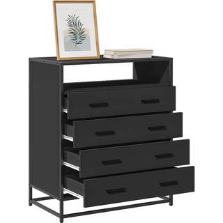 Skuffeskab 70X41X83,5 Cm Konstrueret Træ - Sort