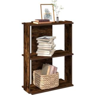 Bogreol 3 Hylder Konstrueret Træ - Røget eg / 60 x 30 x 80 cm