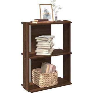 Bogreol 3 Hylder Konstrueret Træ - Brun eg / 60 x 30 x 80 cm