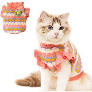 Anelekor lille hund sweater strikket tulipat katte sweater varm tyk ferie hvalp t?j til lille hunde pige koldt vejr t?j til killingen chihuahua y