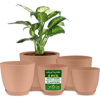 Planterpotter med dræningshuller - Letvægtsholdige og rumbesparende gryder til indendørs og udendørs - Alsidig funktionalitet Enkelt moderne desi