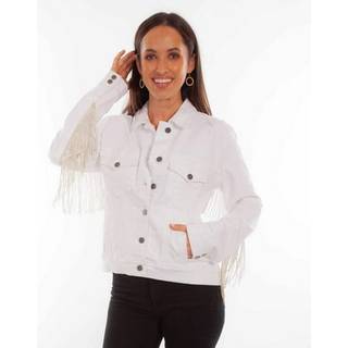 Denim jakke m/rhinestone frynse