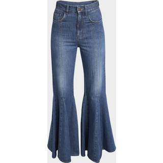 ChloÃ© Leather-trimmed flared jeans - blue - 28