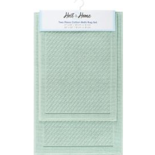 Arkwright 2 stykke 100% bomulds badeværelse tæppe sæt - Høj absorberende stilfuld struktureret vævet design bad Mat slip resistent bagside til br