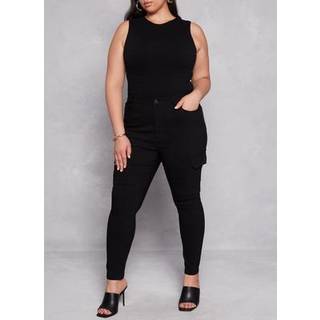 Mens Plus Stretch Utility Pocket Shirt and Cargo Trouser Set in Black