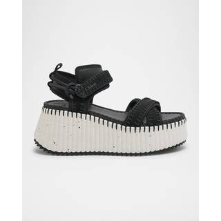 ChloÃ© Nama suede platform sandals - black - EU 42