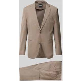 BOSS Black Herren Anzug beige meliert Slim Fit