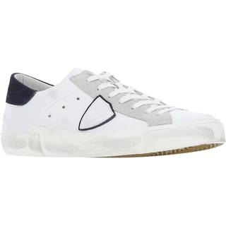 Philippe Model Prsx Low Top Mix Leather Sneakers White/Navy