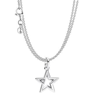 Pandora 68626 Geschenkset mit 2-reihiger Halskette Funkelnder Stern Silber