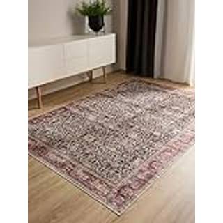 ATLAS Flerfarvet Rød Vaskbart Tæppe - Rektangulær / 120x170 cm / Flerfarvet