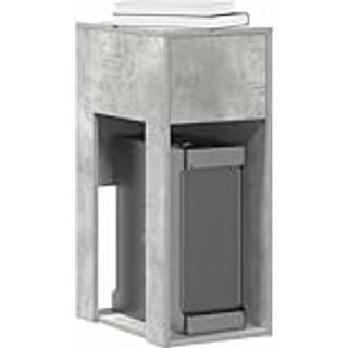 Computertårnstativ Med Skuffe 30X44X74 Cm Etræsfarve - Betongrå