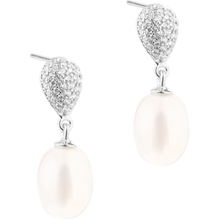 PAVÉ PEARL EARSTUD | SILVER