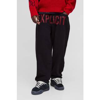 Mens Washed Black Balloon Rigid 'EXPLICIT' Denim Jeans